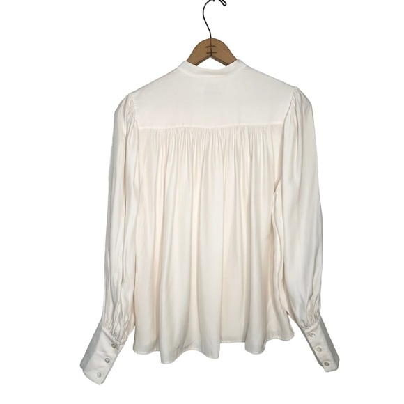 Frame | Cream Silk Button Down Top Size Small - Picture 3 of 11